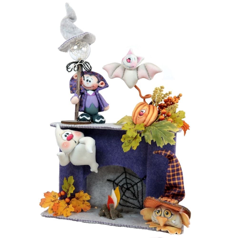 Kit Cheminée Halloween Violet - Boutiscrap